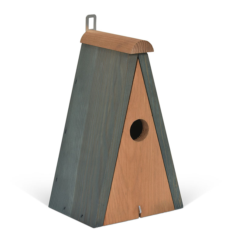 Littleworth Pitched Roof Bird House, Olive Green-1