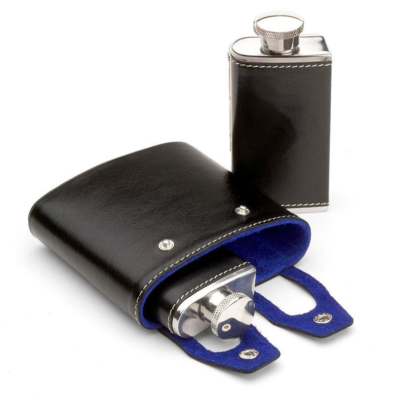 Double Hip Flask, H11.5 x W11.5cm, Black-1