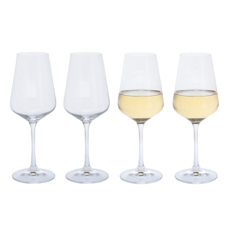 Cheers Set of 4 White Wine Glasses, 350ml, Clear-0