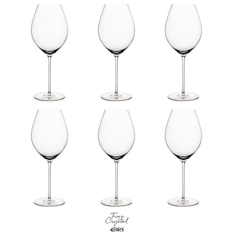 Siena Set of 6 Crystal Red  Wine Glasses, 720ml, Clear-0