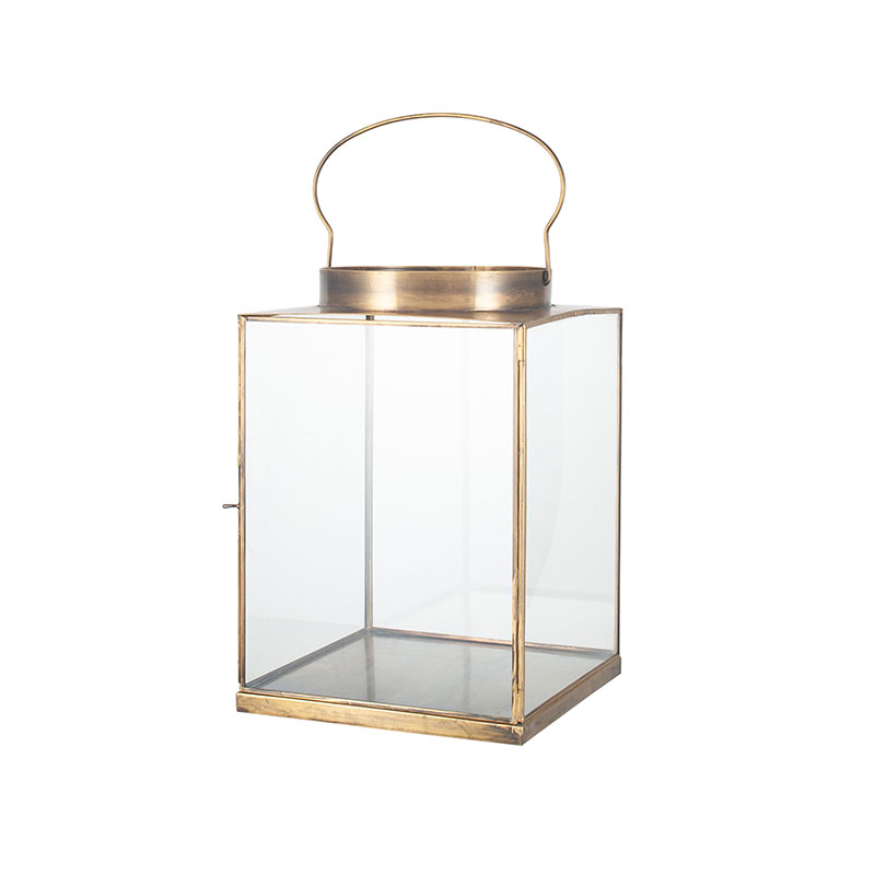 Metal Lantern, H26cm, Antique Brass-4