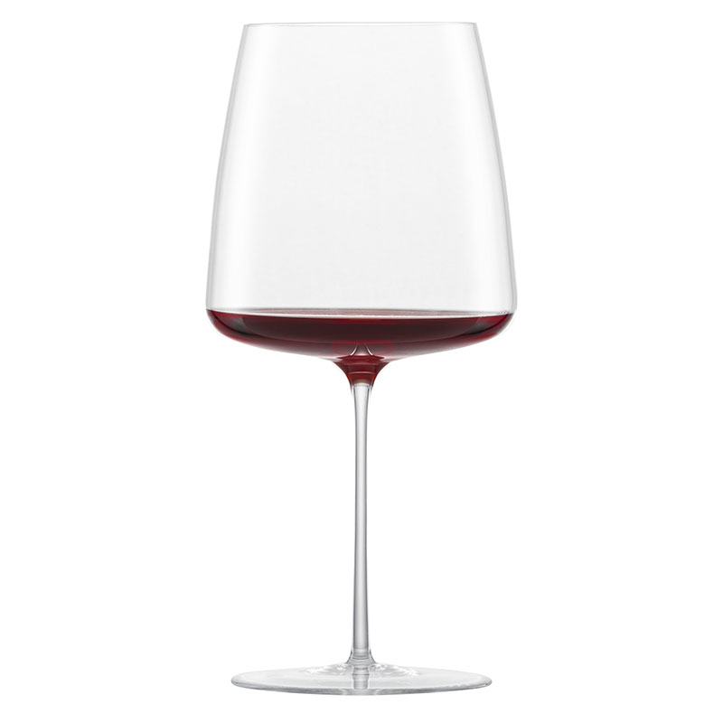 Simplify Set of 2 Crystal Burgundy Red Wine Glasses, 740ml, Clear-1