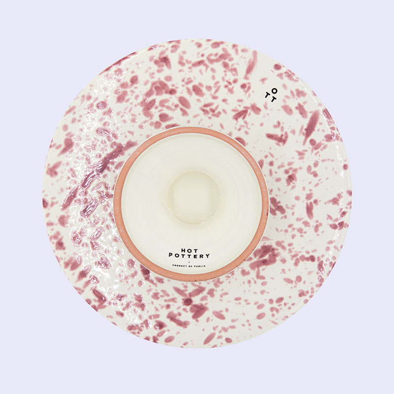 Splatter Cake Stand, D25.5cm, Cranberry-2