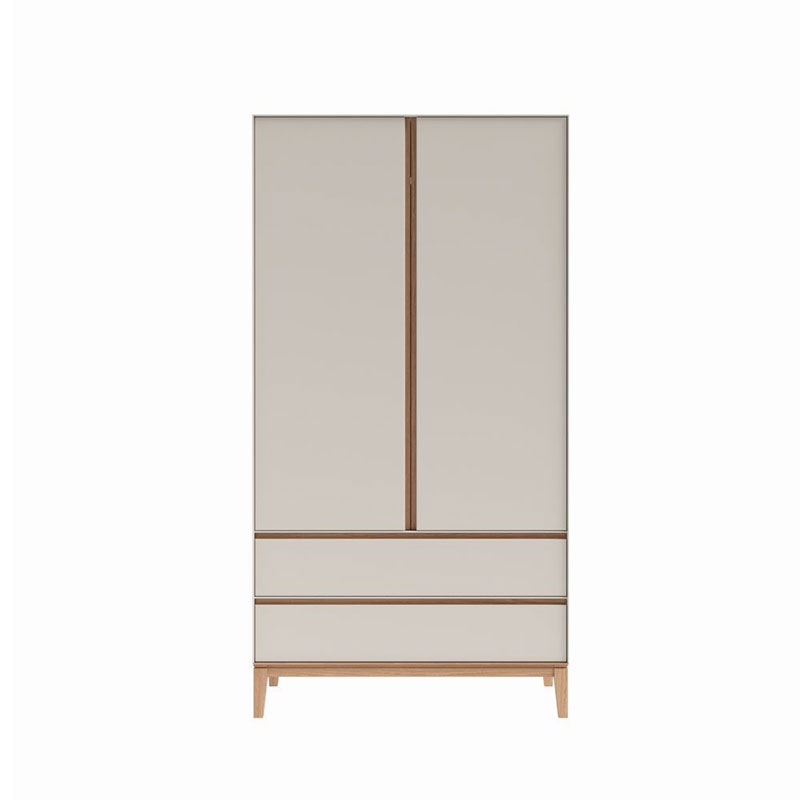 Lars Two Door Wardrobe, H191 x W100cm, Cashmere and Oak-0