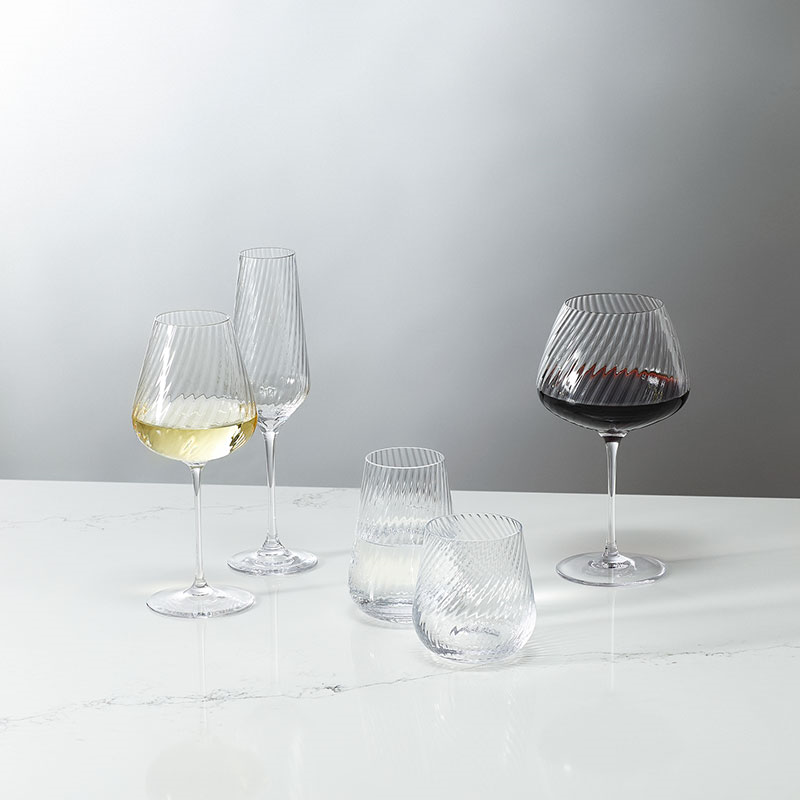 Vera Wang Swirl Set of 2 White Wine Glasses, 440ml, Clear-1