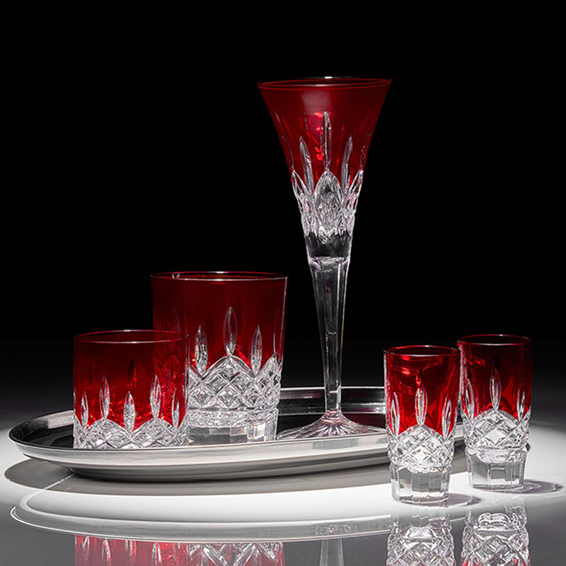 Lismore Set of 4 Shot Glasses, 55ml, Red-5