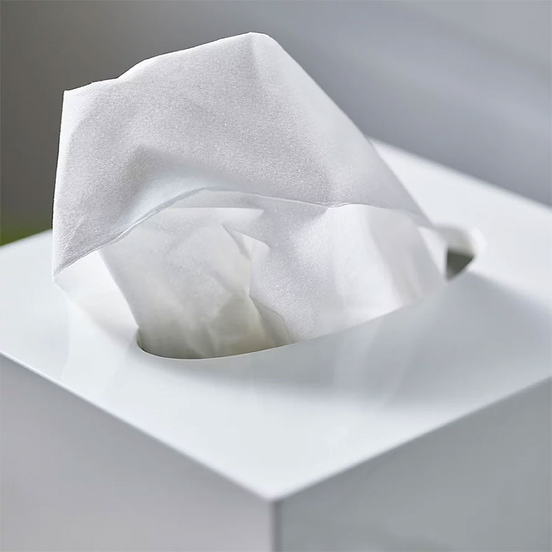 Lacquer Tissue Box Cover, 13 x 13cm, White-1