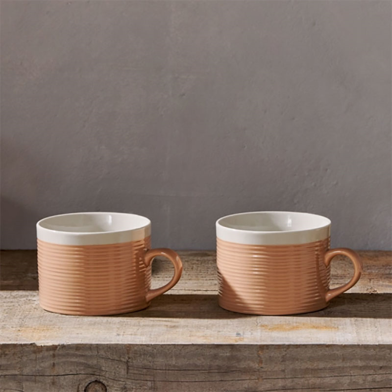 Kai Set of 2 Mugs, 350ml, Terracotta-0