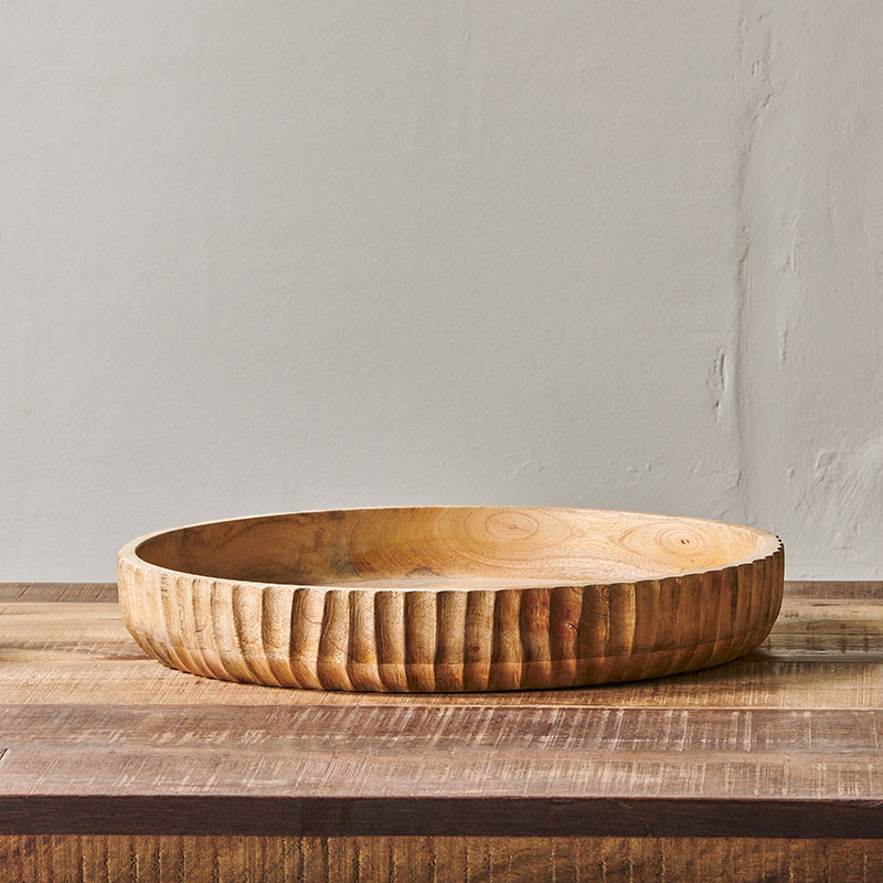 Gavivi Mango Wood Bowl, D35cm, Natural-3