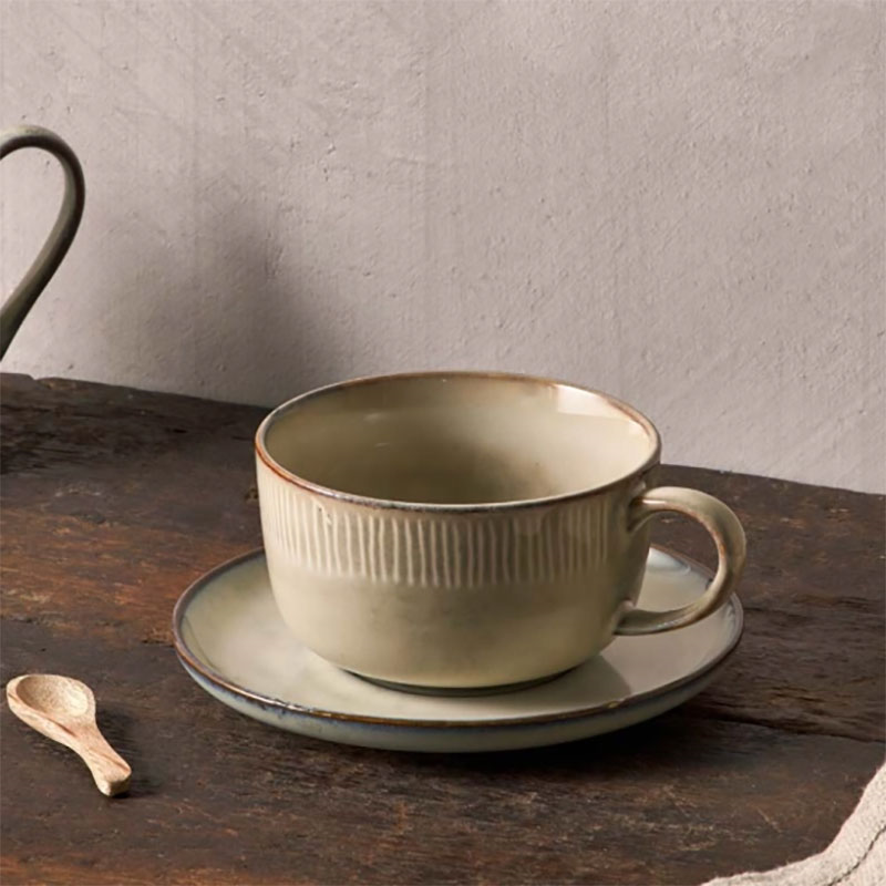 Malia Cup & Saucer, Cream-0