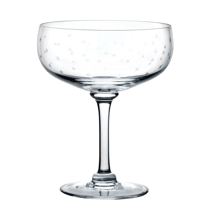 Stars Set of 4 Crystal Cocktail Glasses, 210ml, Clear-0