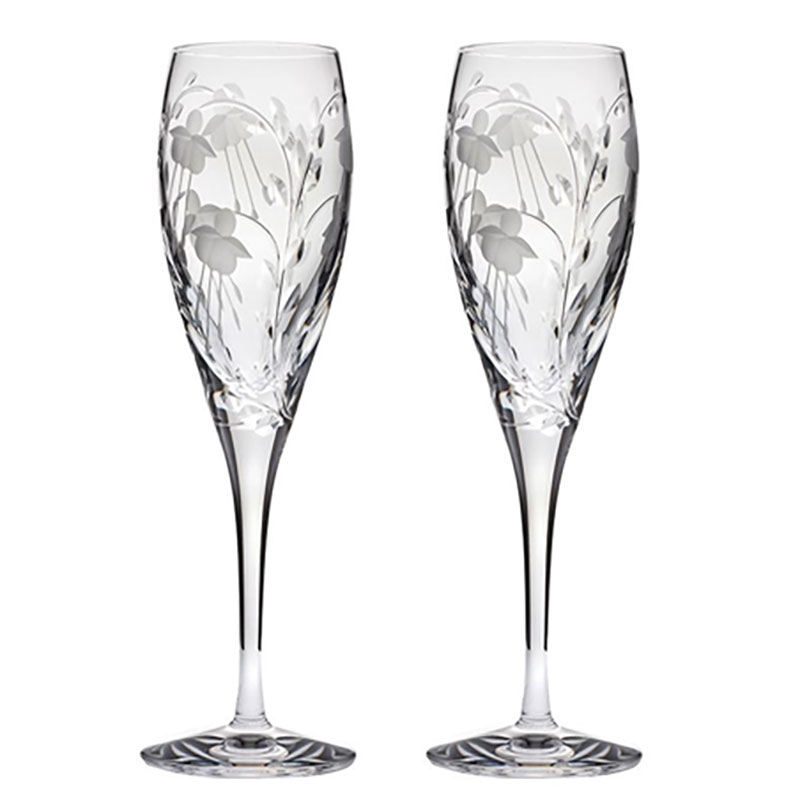 Catherine Set of 2 Champagne Flutes, 170ml, Clear-0