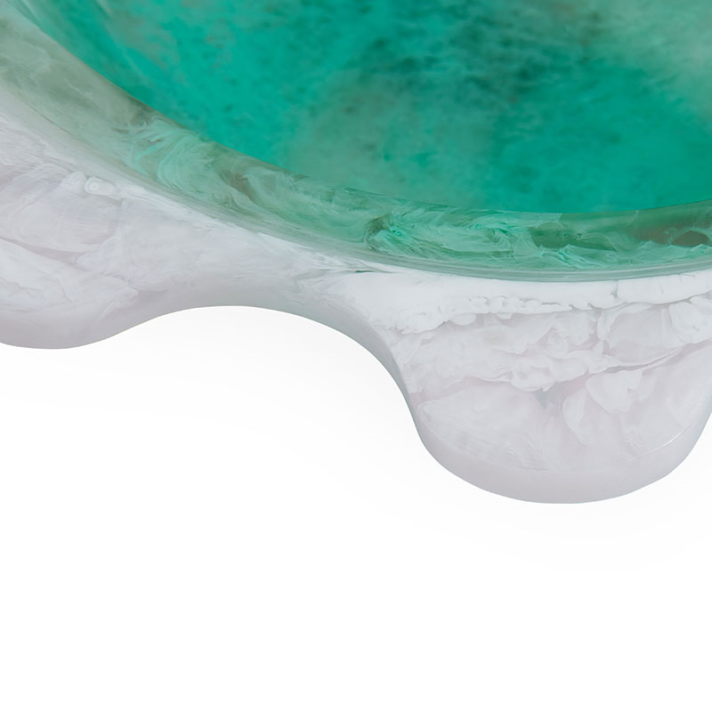 Mustique Ripple Bowl, D37cm, Teal-3