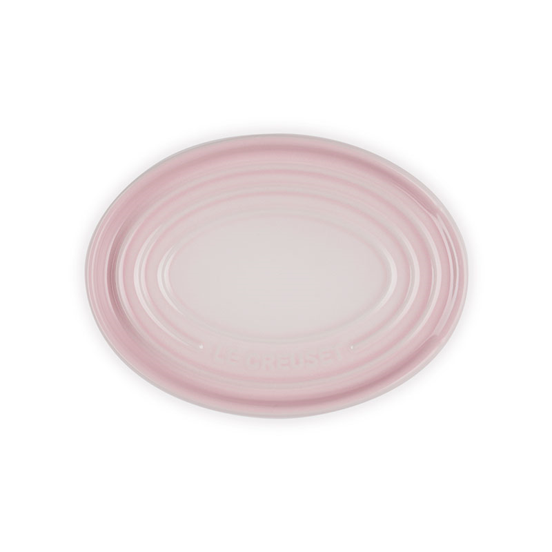 Stoneware Oval Spoon Rest, 16cm, Shell Pink-1