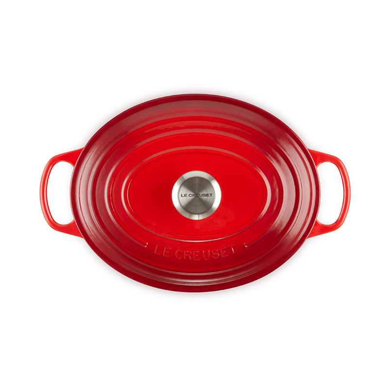 Signature Cast Iron Oval casserole, 29cm - 4.7 litre, Cerise-1