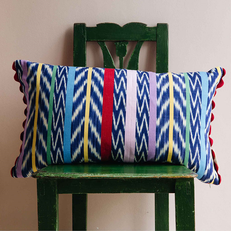 Gloria Cushion, 42 x 70cm, Blue Multi-0