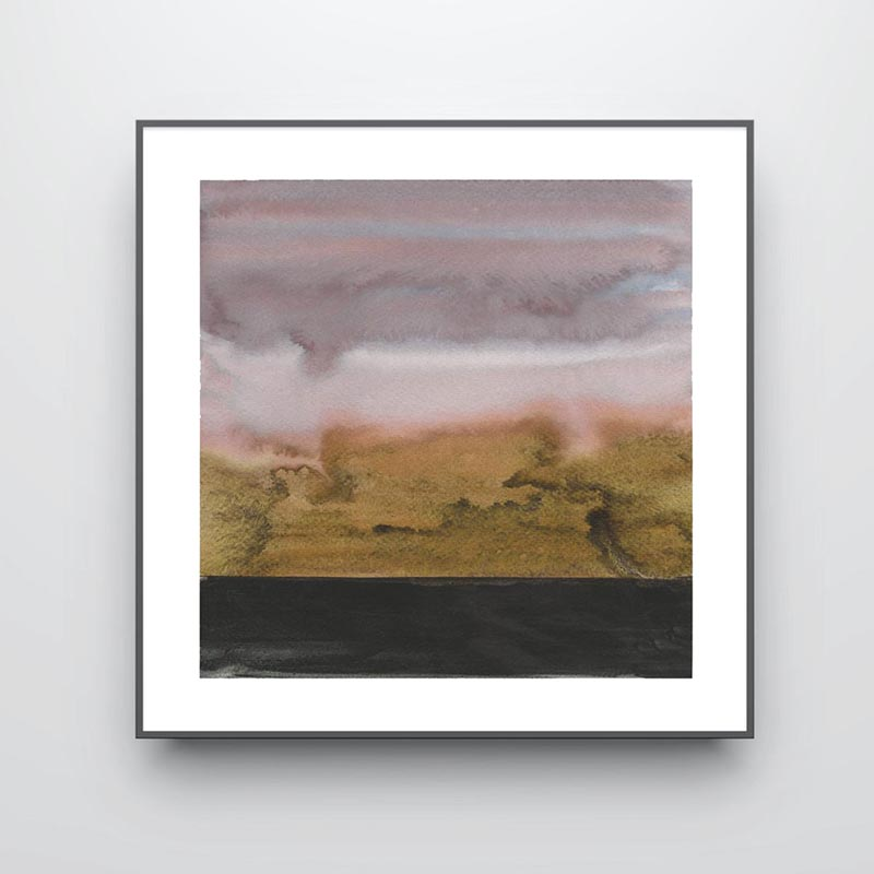 Turbulent Square Signed Print, 30 x 30cm, Black Orange-0