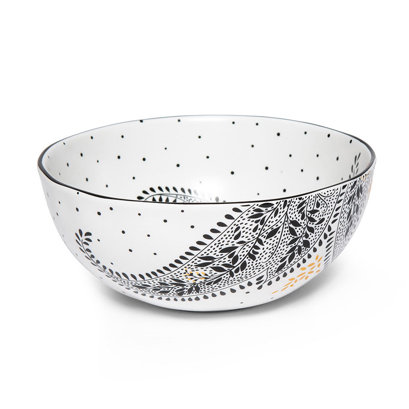 Artisanne Noir Set of 4 Bowls, D15cm, Monochrome-8