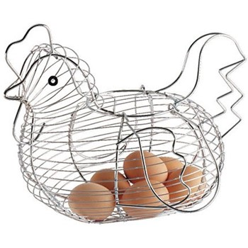 Chrome plated wire large chicken basket, 30 x 25cm-0