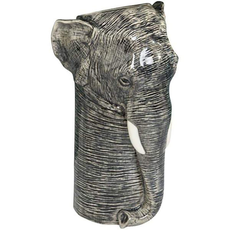 Elephant Large Flower Vase, H28cm, Grey-0