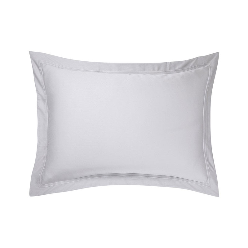 Triomphe - 300 Thread Count Cotton Sateen Standard Pillowcase, 50 x 75cm, Silver-0