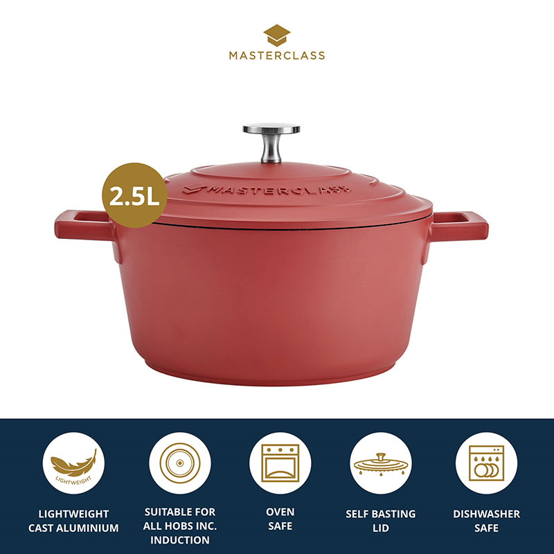 Casserole Dish, 2.5L, Red-6