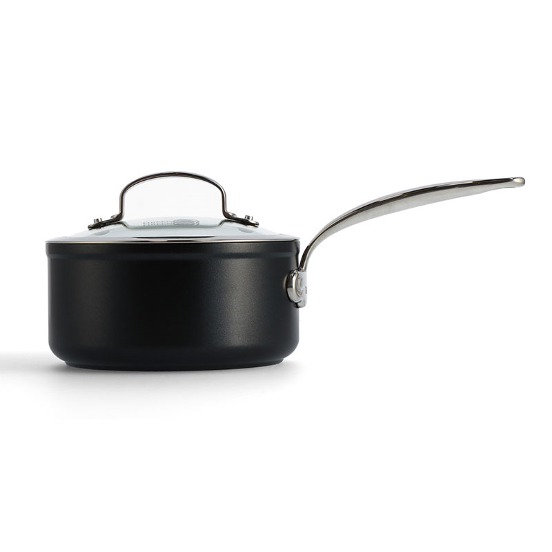 Barcelona Pro Non-Stick Saucepan with Lid, 18, Black-5