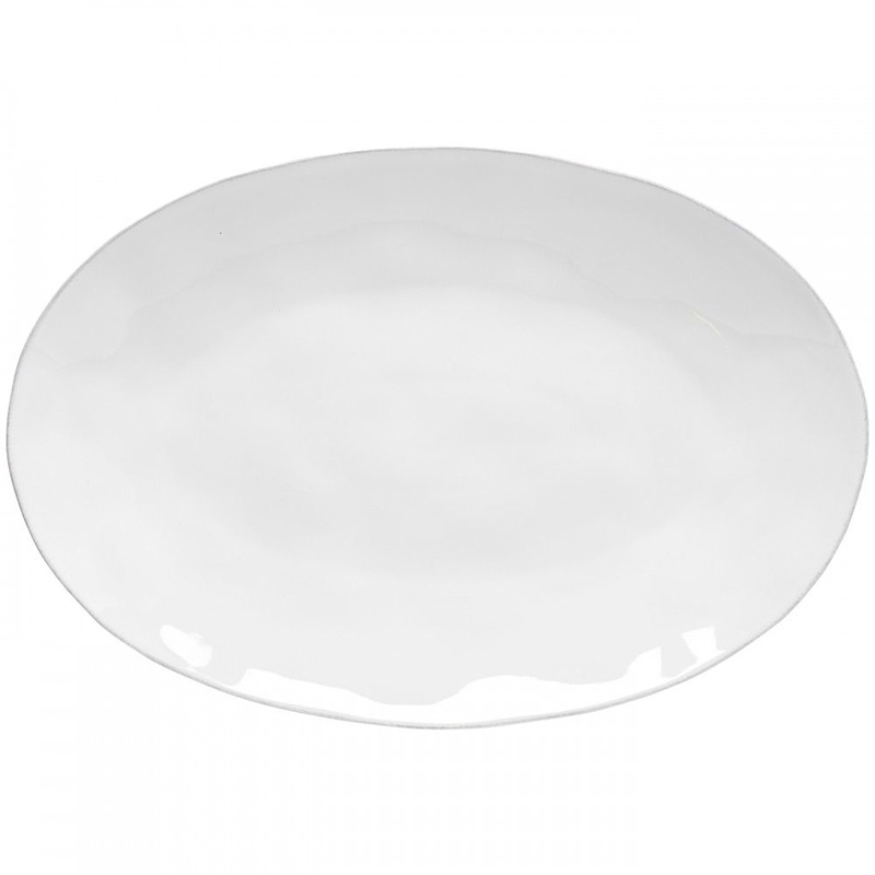 Livia Oval Platter, D45cm, Gloss White-0