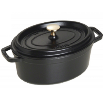 Cocotte, Cast Iron, Oval, Black, 23cm-0