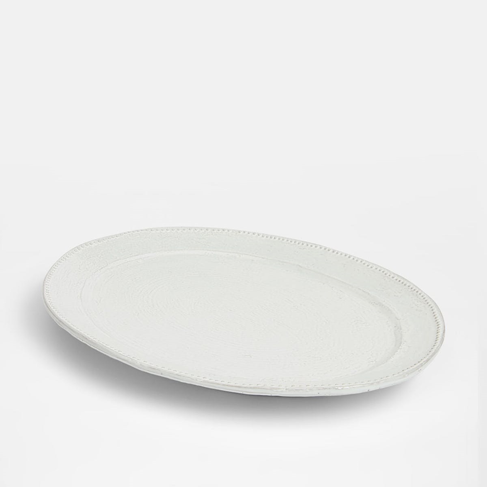 Hillcrest Oval Serving Platter D37cm, White-0