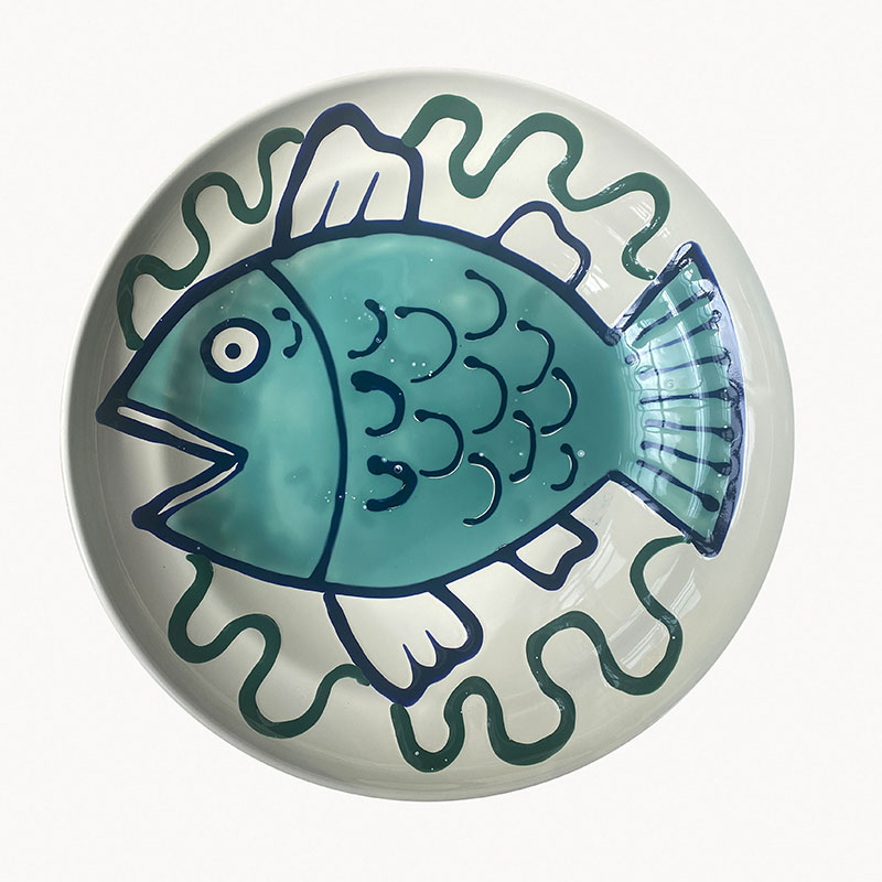 Poisson Platter, D42cm, Blue-1