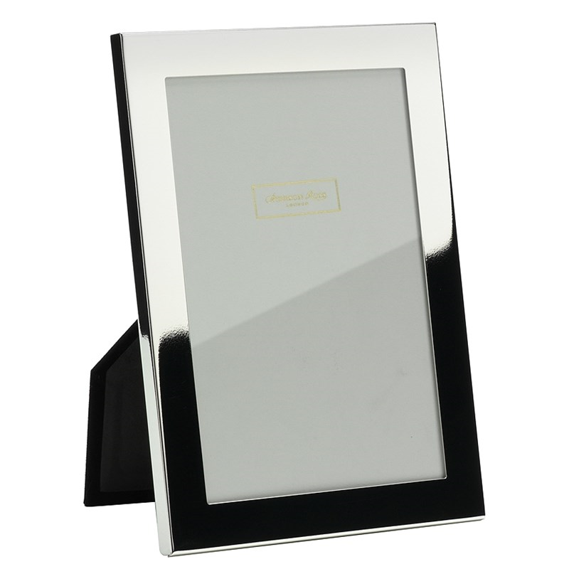 Flat Border Photograph frame, 5 x 7", Silver Plate With Velvet Back-0