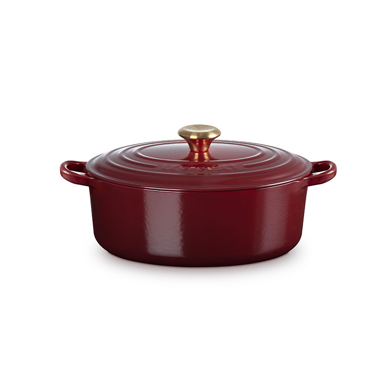 Signature Cast Iron Oval Casserole, 27cm, Garnet-0