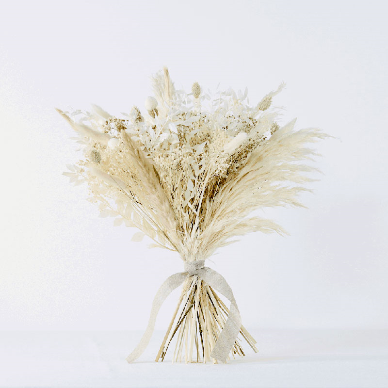 Hand-Tied Medium Bouquet, Natural Whites, Ecru-0