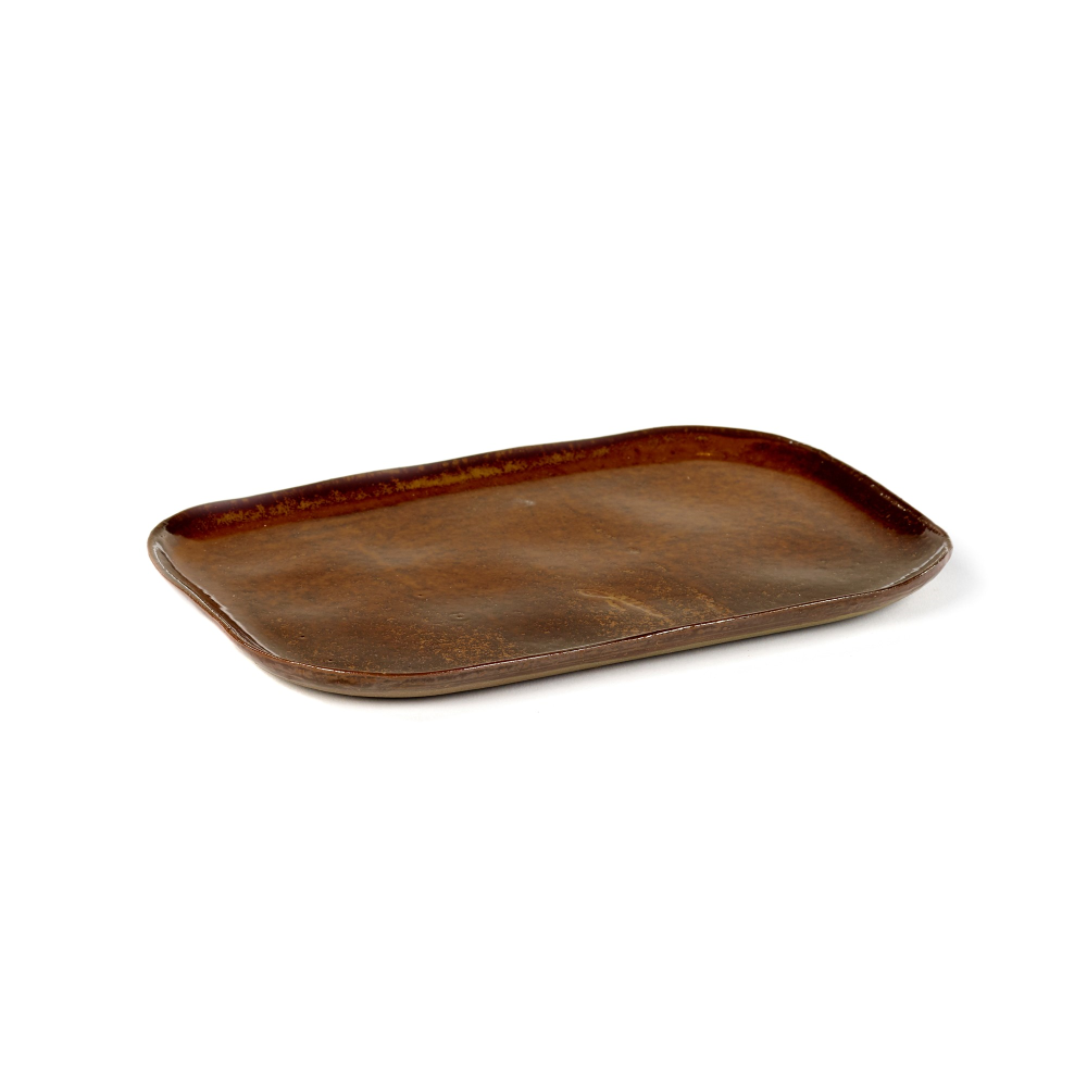 La Nouvelle Set of 4 large rectangular plate, H1 x W15cm, Brown-0