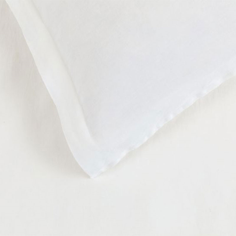 Washed Linen Linen Super King Fitted Sheet, White-0