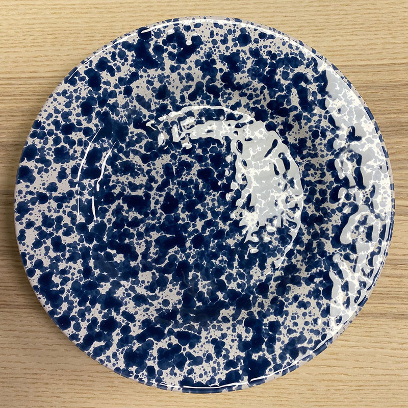 Splatter Side Plate, D19cm, Blue-1