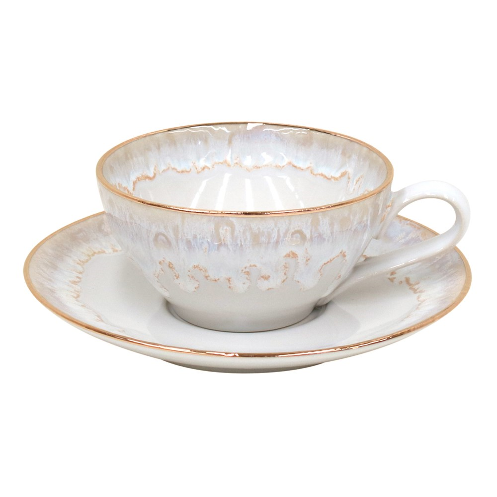 Taormina Set of 6 teacups and saucers, 20cl, White/Gold-0