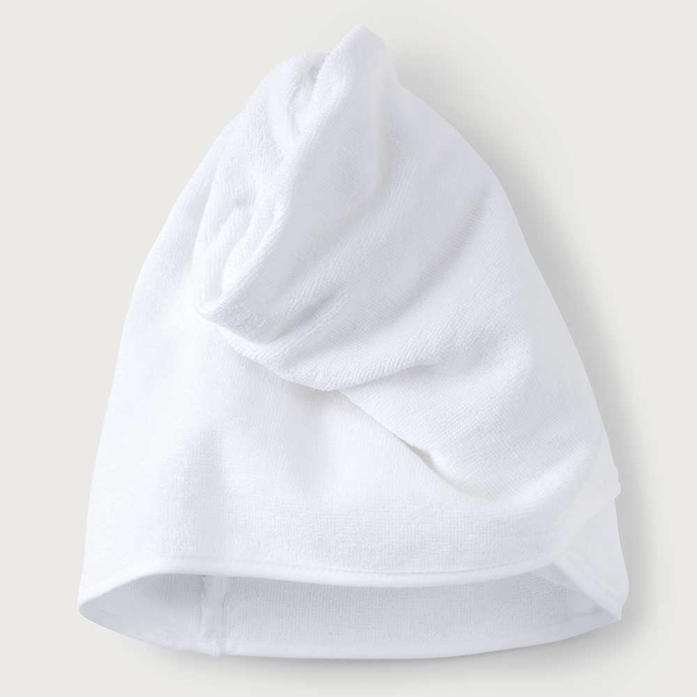 Spa Accessories White Organic Cotton Spa Hair Wrap, H30 x W64 x L34cm, White-1