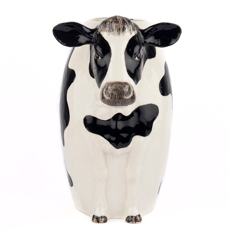 Friesian Cow Flower Vase, H23cm, Black/White-1