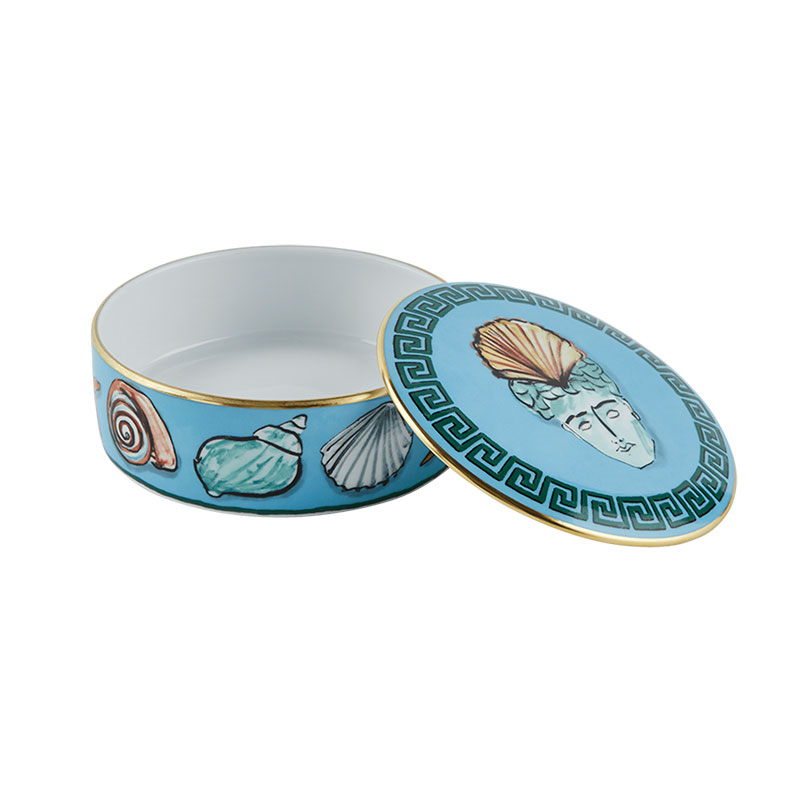 Il Viaggio Di Nettuno Round Box, D15cm, Sea Blue-4