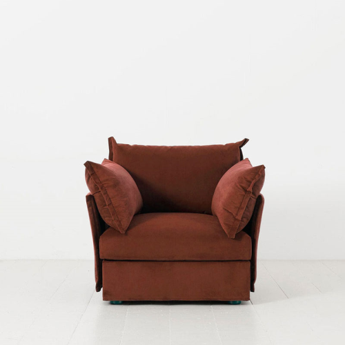 Model 06 Velvet Armchair, Brick-1