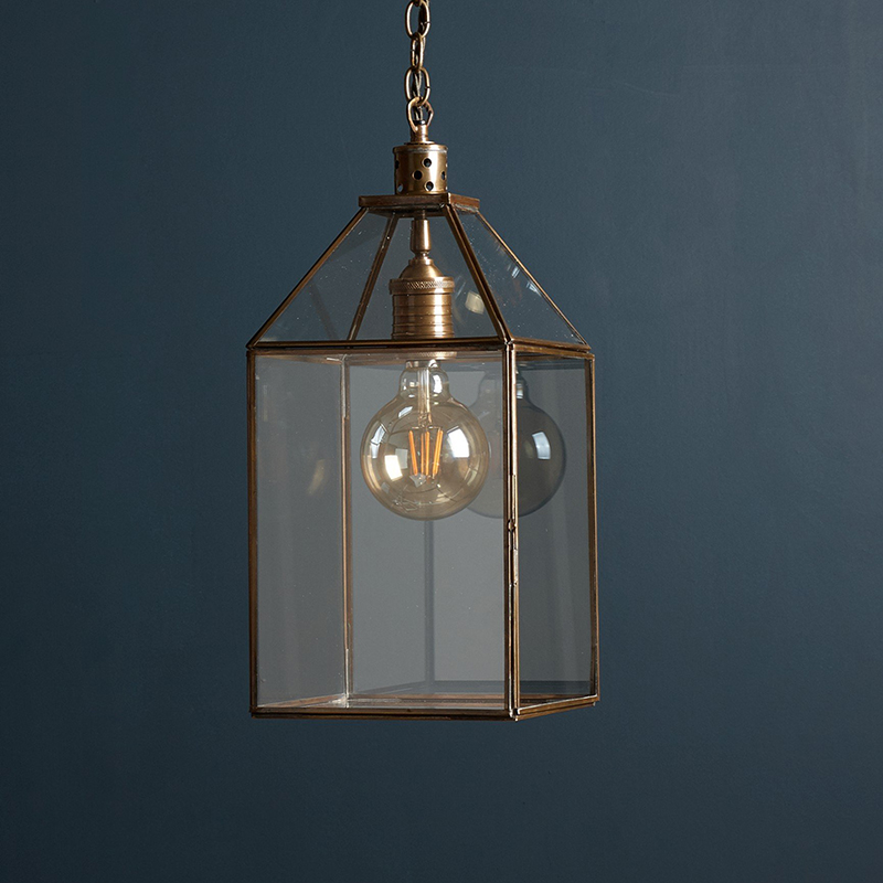 Carrington Large Lantern Pendant, H47cm x W20cm, Antique Brass-0