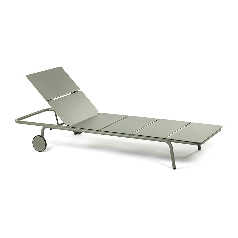 August Sun lounger, H25 x W79 x L205cm, Green-0