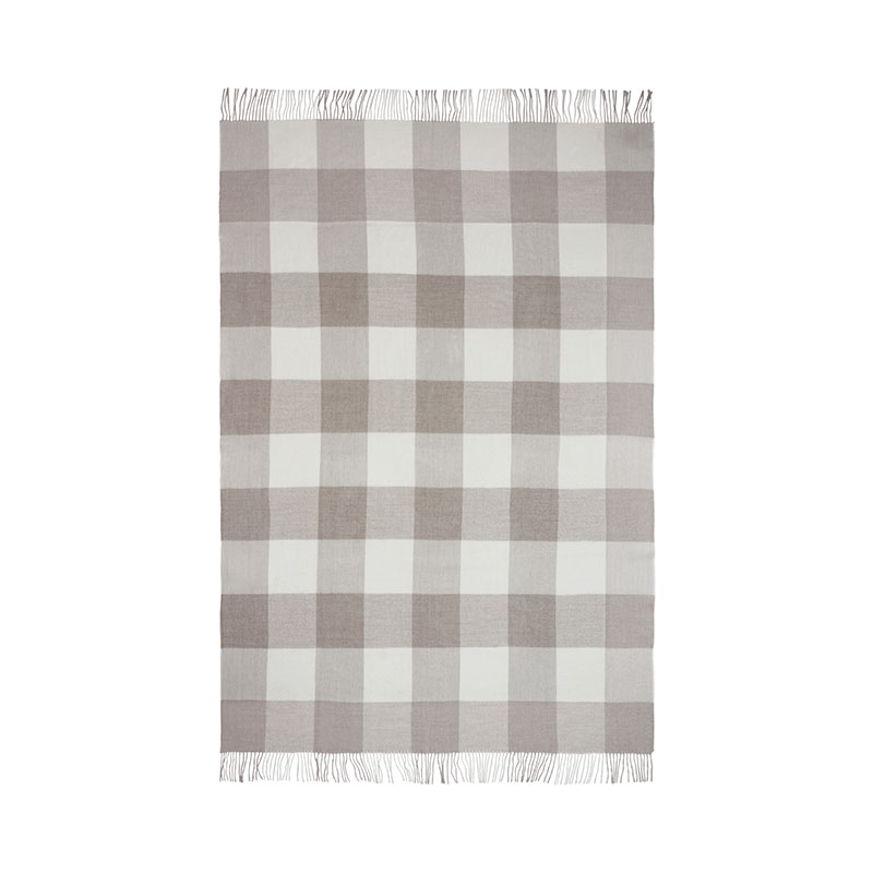 Whisper Plaid Throw, H200cm x W130cm, Beige/White-1