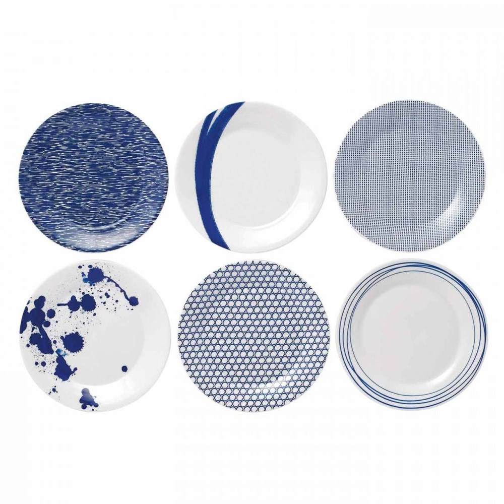 Pacific Set of 6 dessert plates, 23cm, Assorted-0