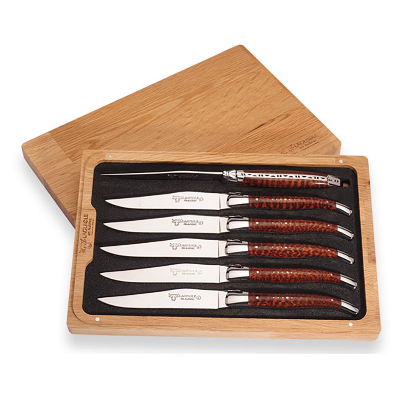 Laguiole Set of 6 Steak Knives, Amourette-0