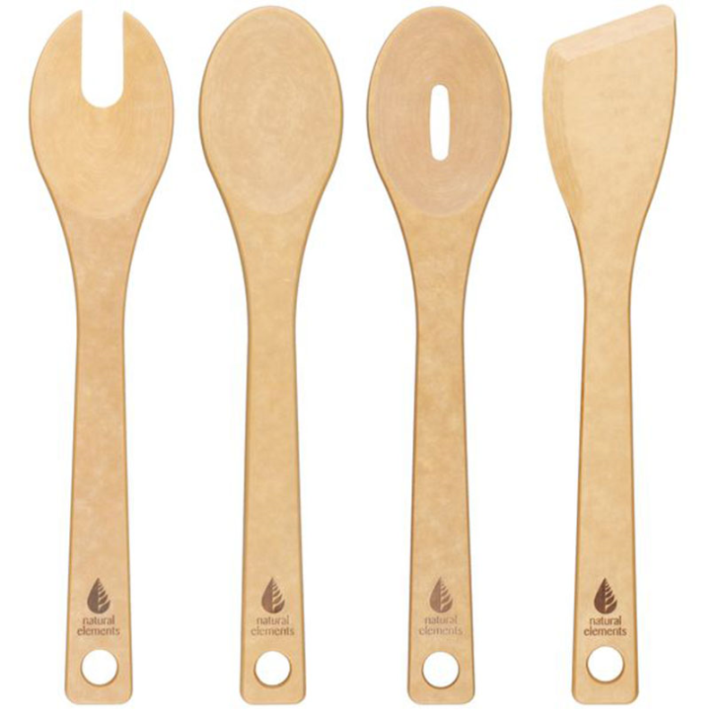 Natural Elements Eco-Friendly Wood Fibre Four Piece Utensil Set-1