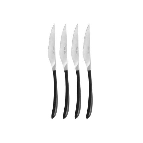 Contour Noir Satin Steak Knife, Set of 4, Black, Satin Stainless Steel-0