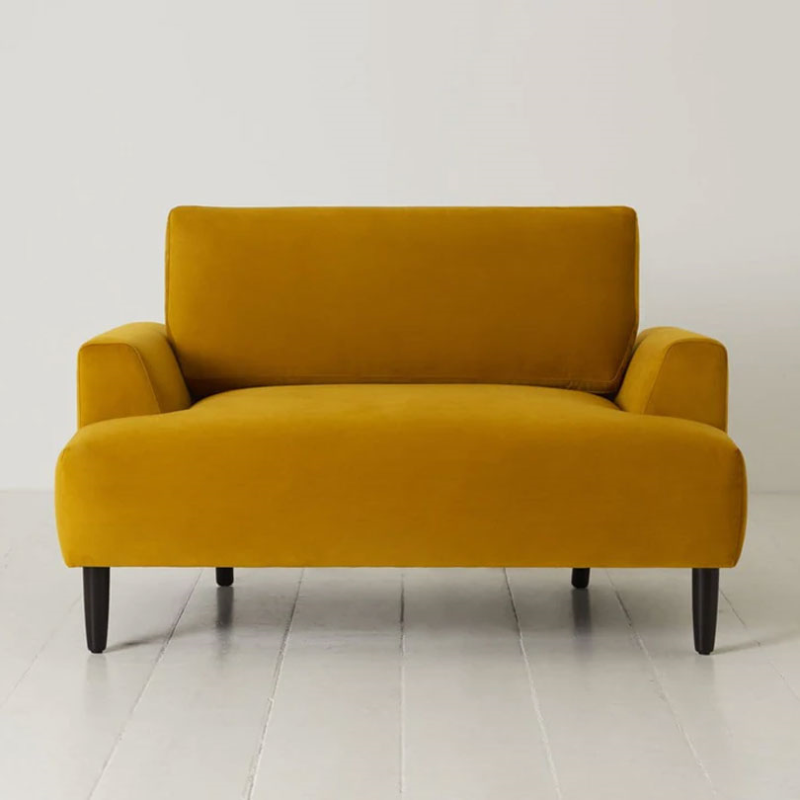 Model 05 Velvet Love Seat, Mustard-2